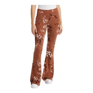 Abound pants Pull on flare floral brown size 1X